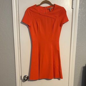 Halston Heritage Vibrant Orange Mini Dress